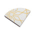 White Marble Geometria Bookends with Brass Inlay